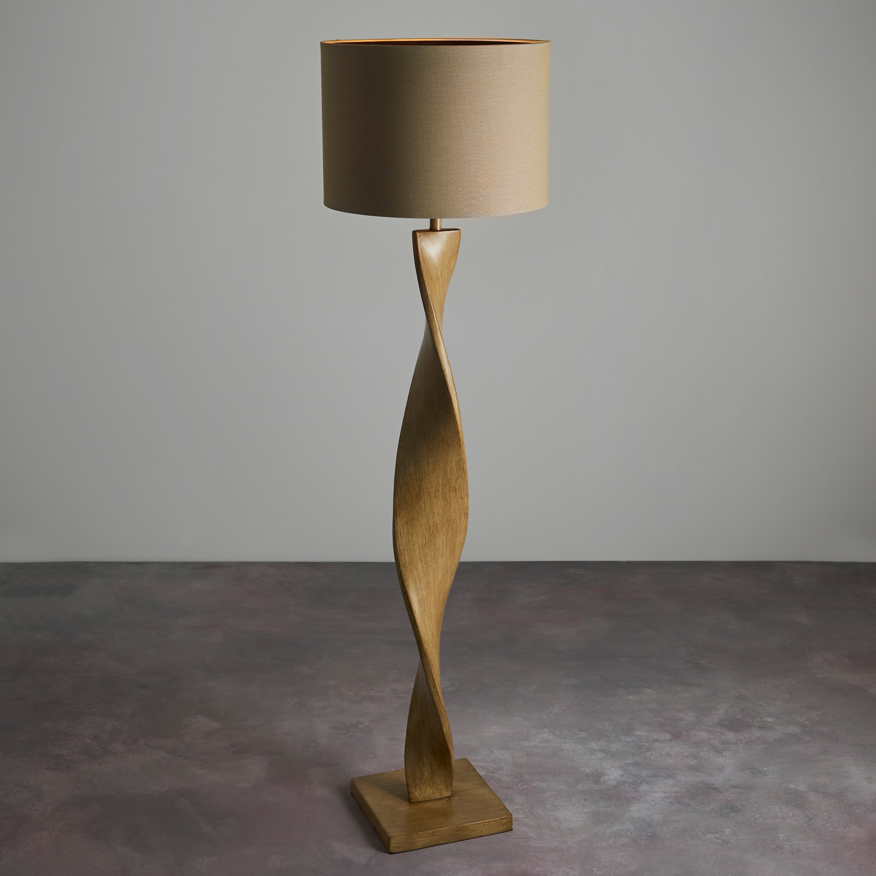 Enugu Spiral Wood Floor Lamp